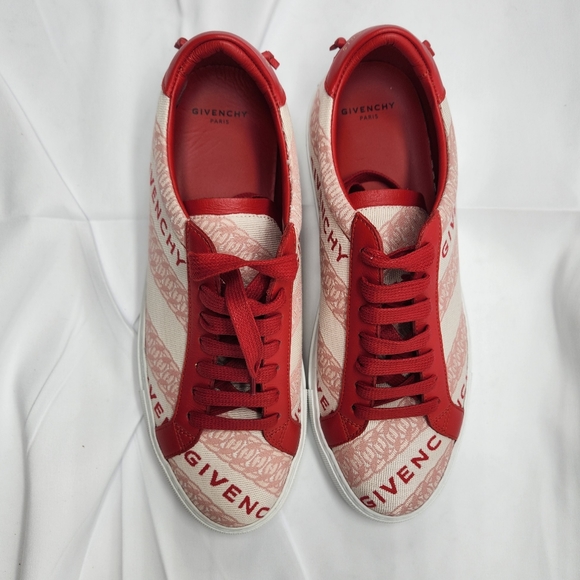 Authenticated Red/Pink Givenchy Leather Printed Sneakers Size 9/39 - Picture 2 of 12